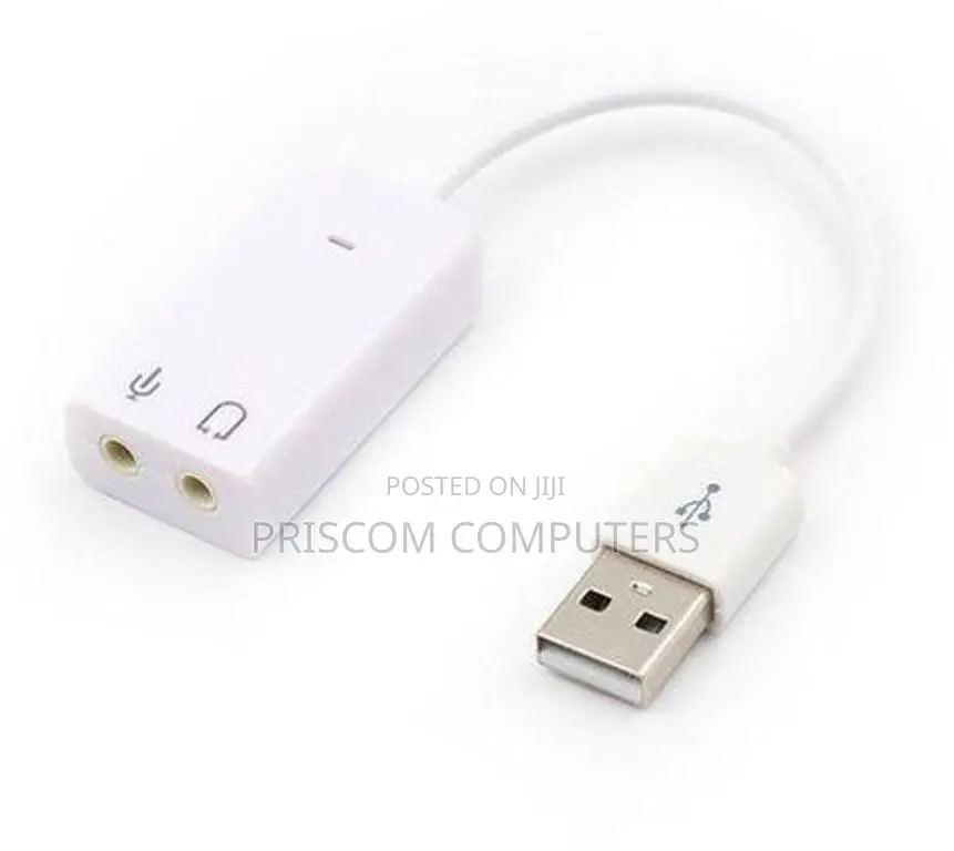 7.1 Channel 3 USB Ports External Sound Card Hub Audio-White