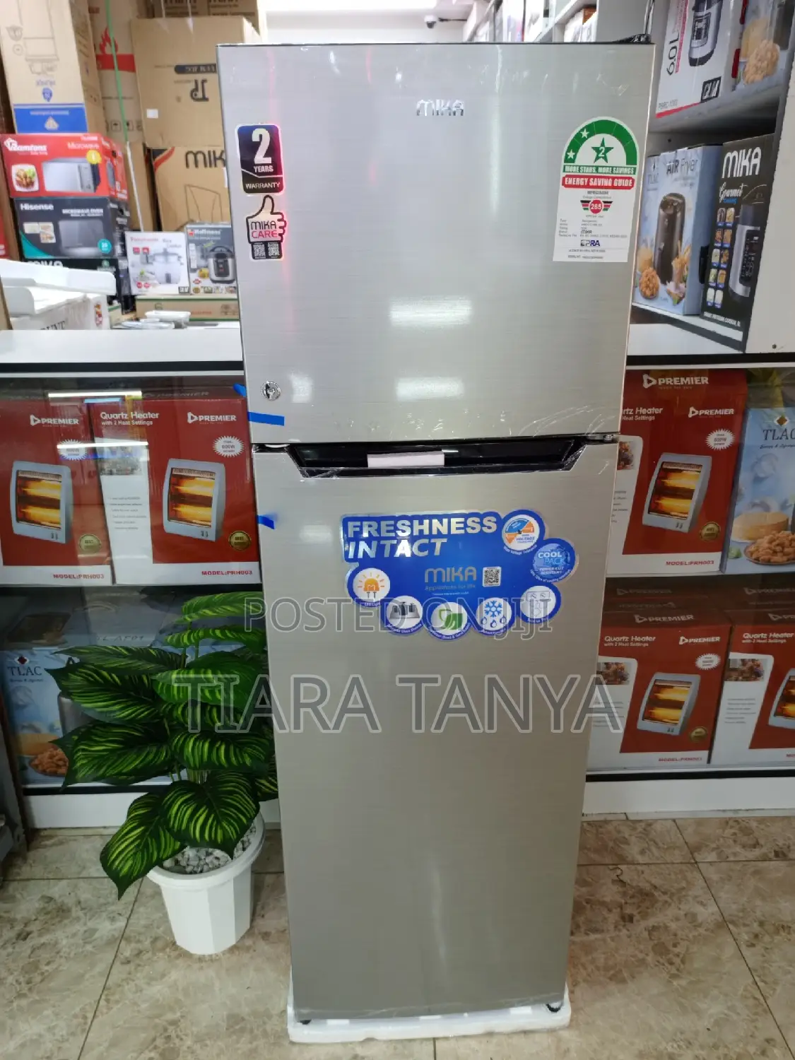 Fridge, 118L, 2 Door Top Mount Freezer
