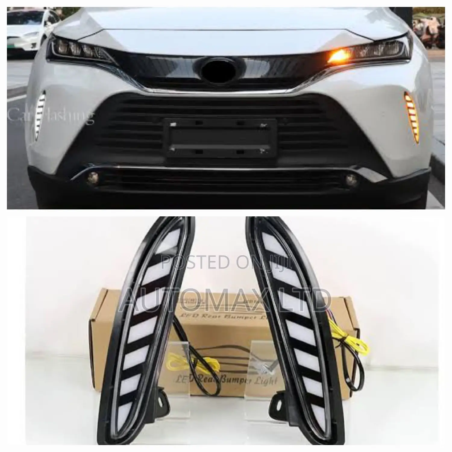 2pcs Toyota Harrier, Side Bumper DRL With Flowing Indicator,