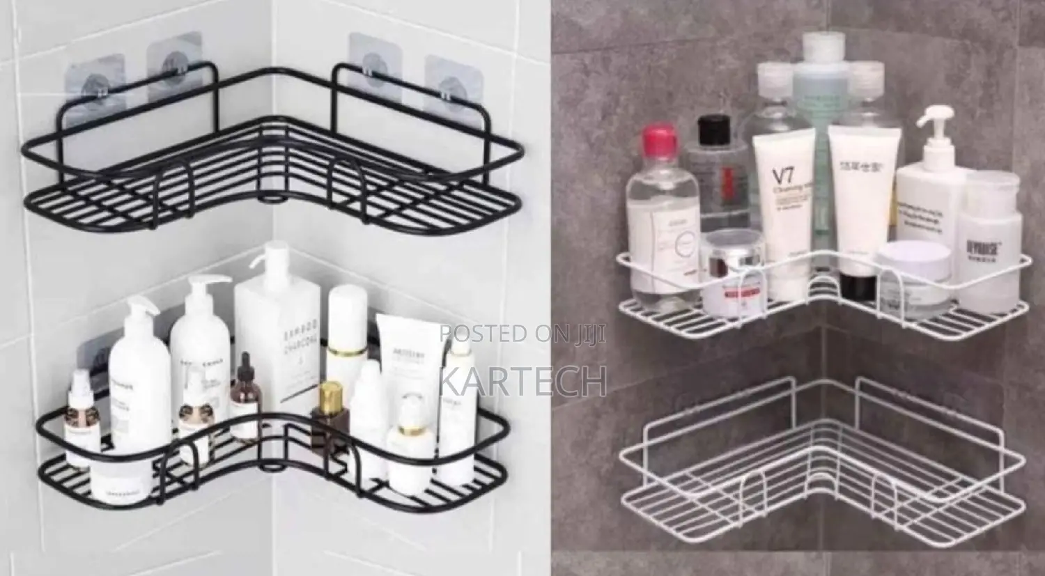Metallic Corner Triangular Bathroom/Kitchen Organizer