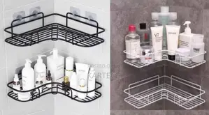 Metallic Corner Triangular Bathroom/Kitchen Organizer