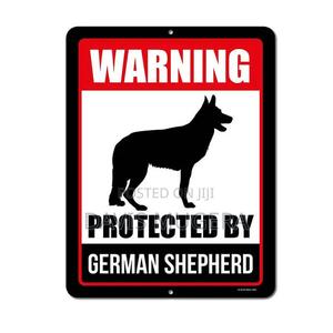 Protected by German Shepherd Aluminum Warning Dog Sign - thumbnail 2