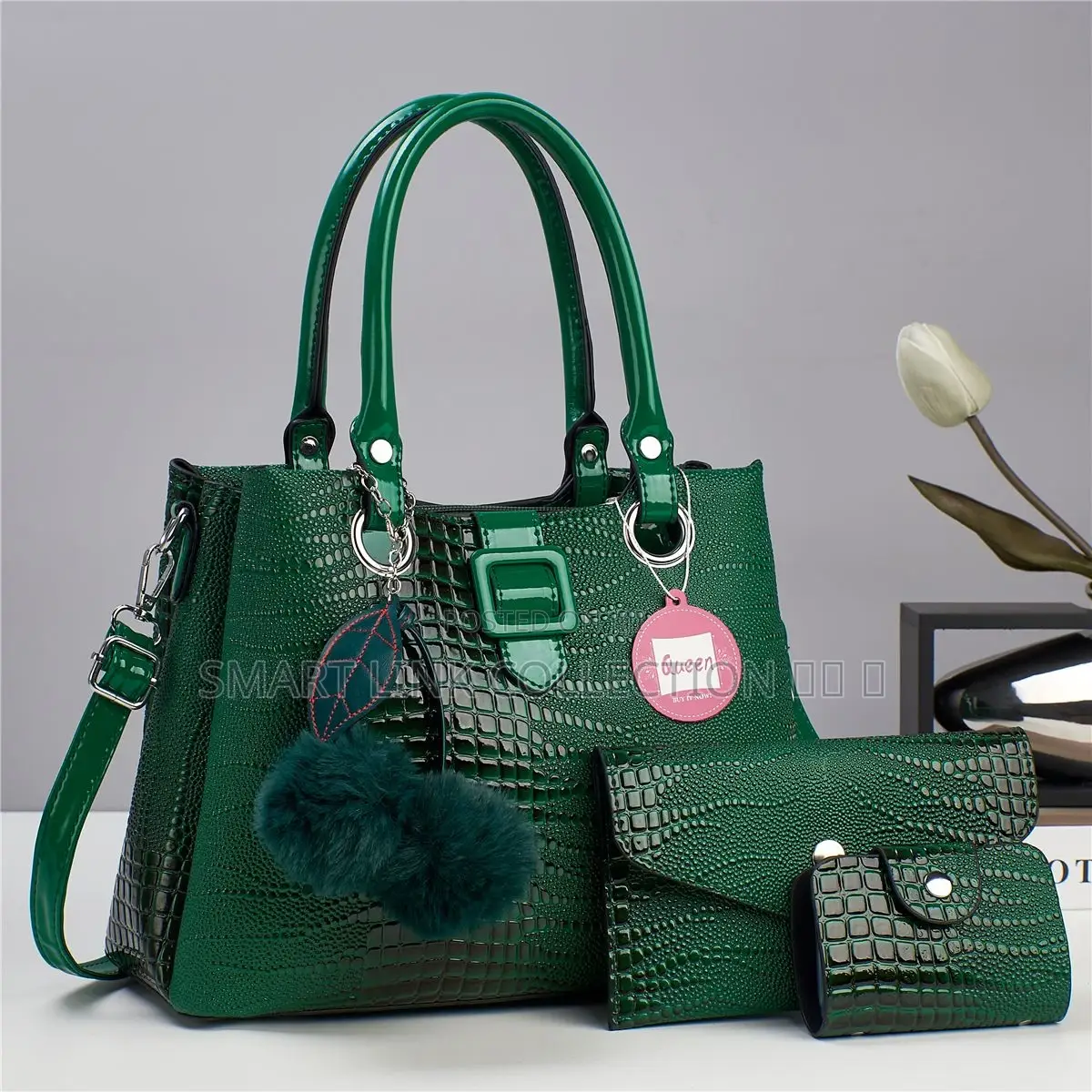 #2310 Box Croc 3in1 Handbag Set
