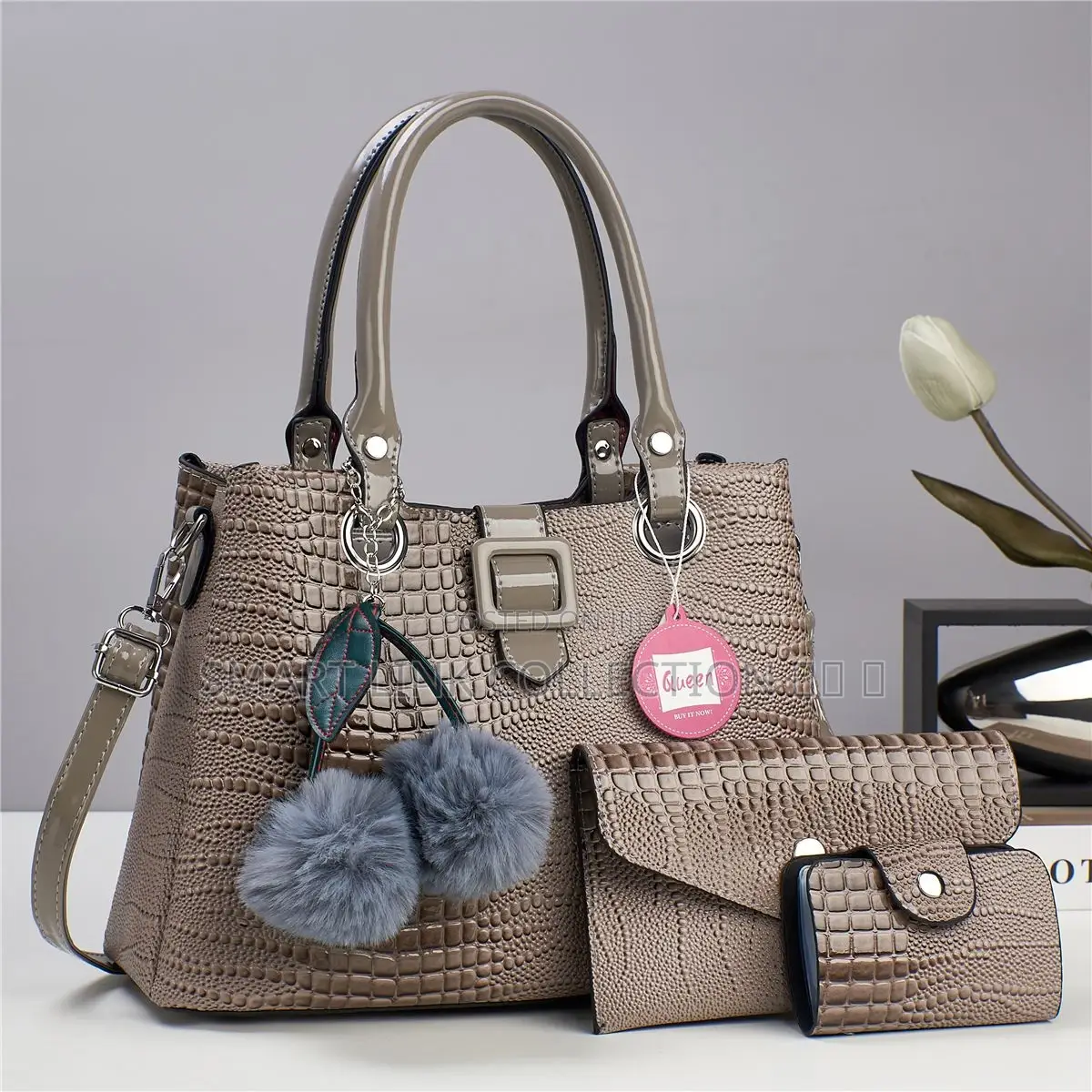 #2310 Box Croc 3in1 Handbag Set