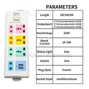3pin Double Universal Extension With USB Ports