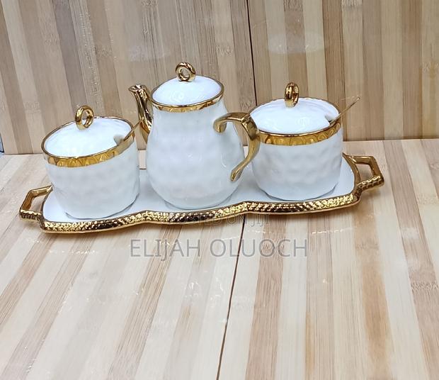3 PCS Ceramic Sugar Dish With Teapot - main view