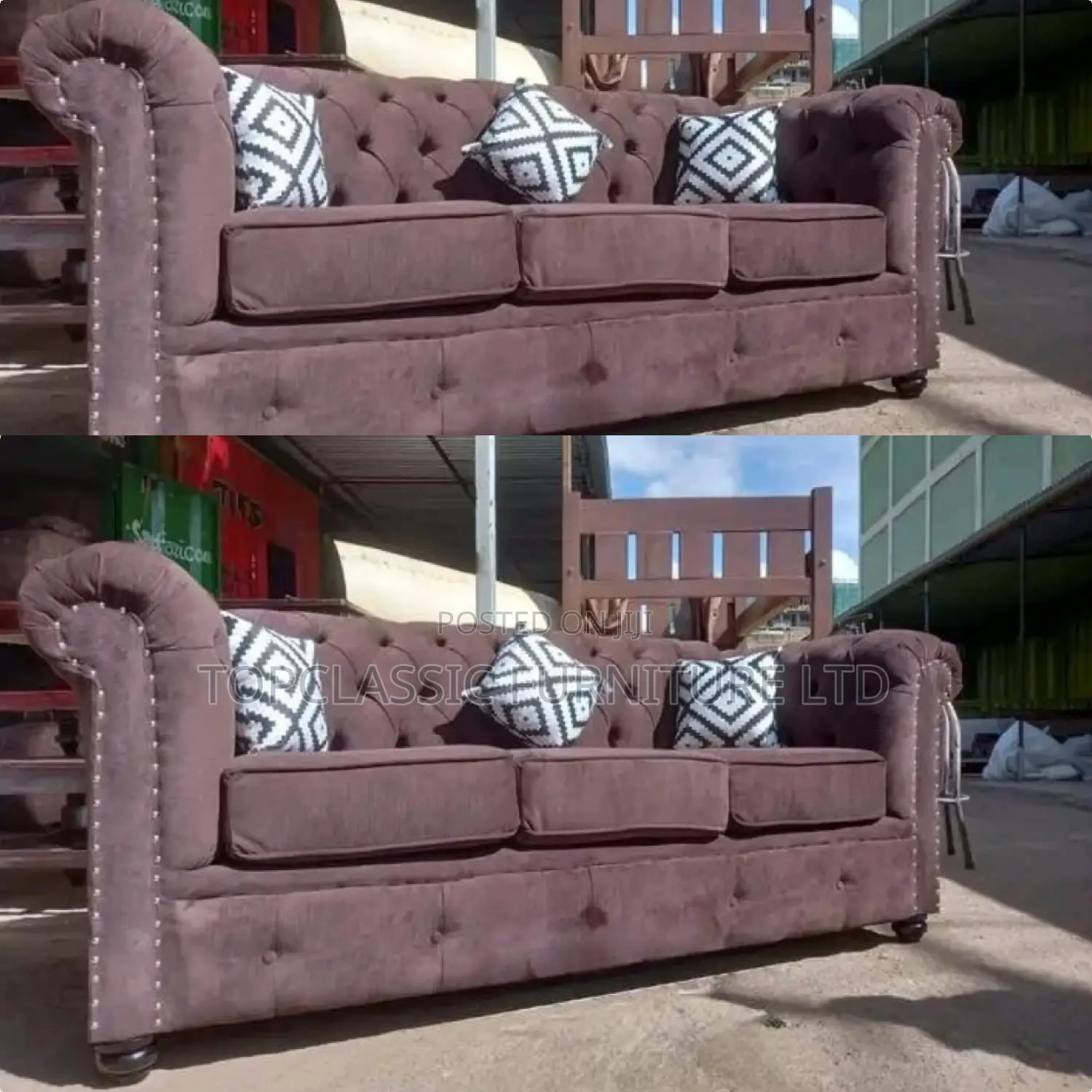3-Seater Chester Sofas+Free Throw Pillows