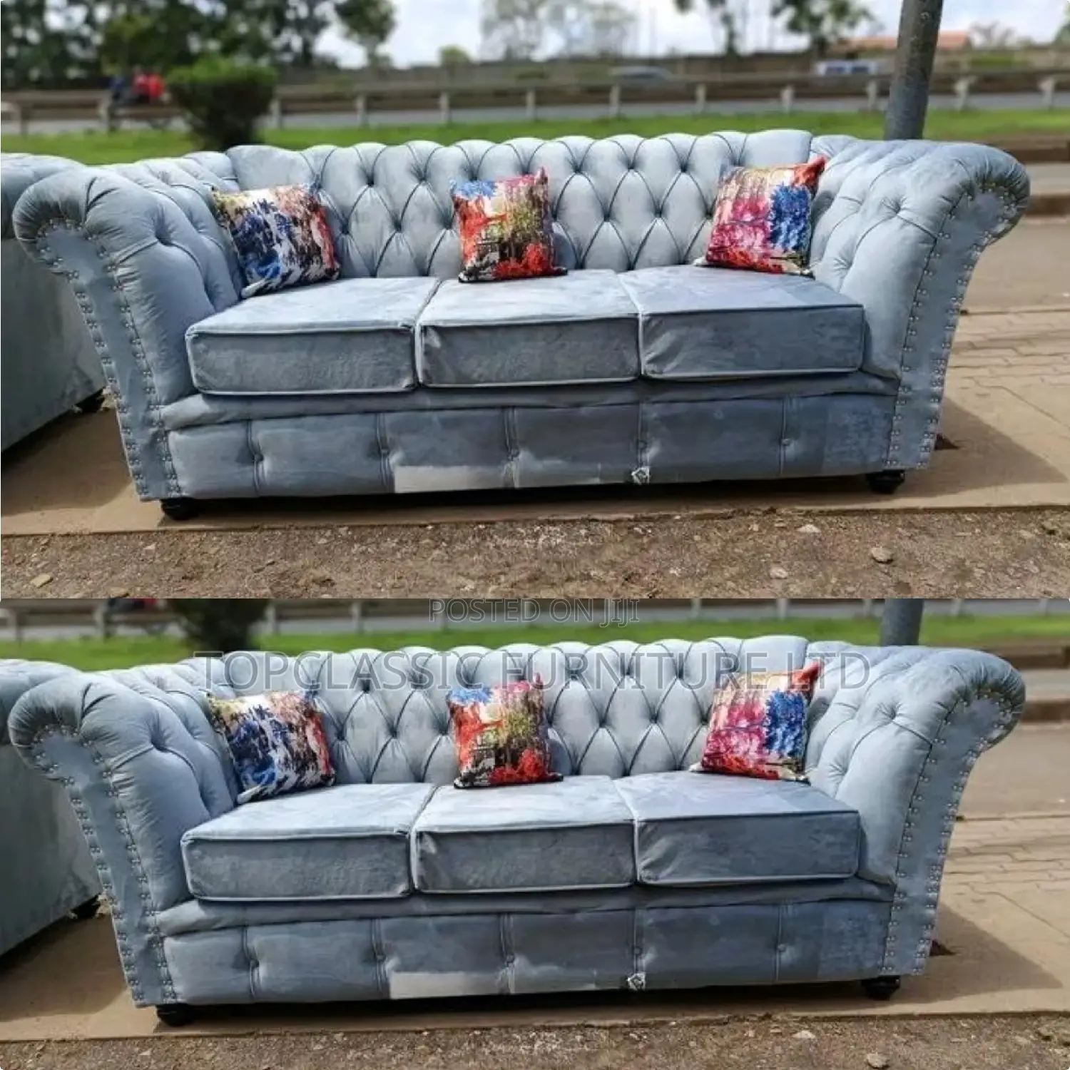 3-Seater Chester Sofas+Free Throw Pillows