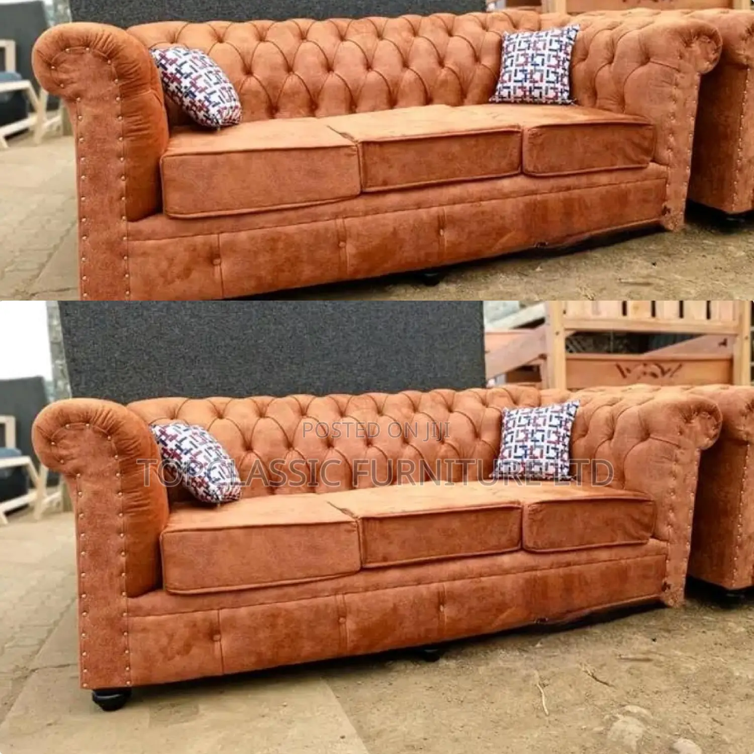 3-Seater Chester Sofas+Free Throw Pillows