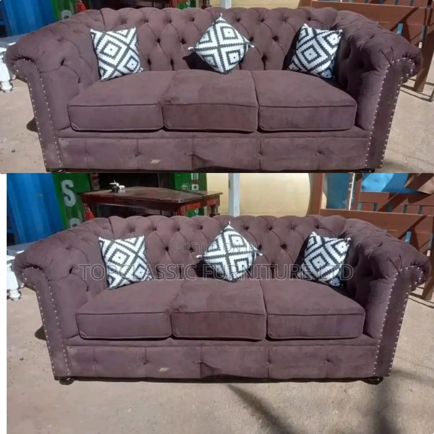 3-Seater Chester Sofas+Free Throw Pillows