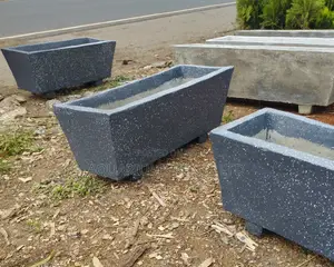 Painted Concrete Troughs for Bamboo Plants