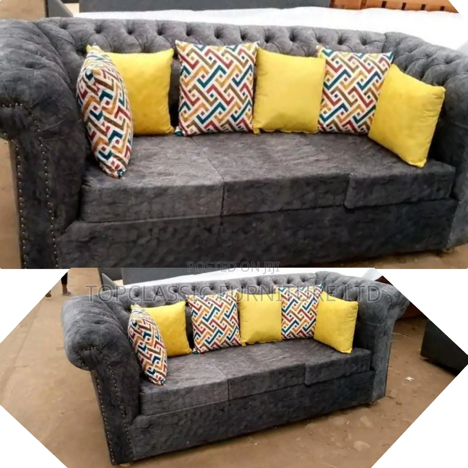 3-Seater Chester Sofas+Free Throw Pillows