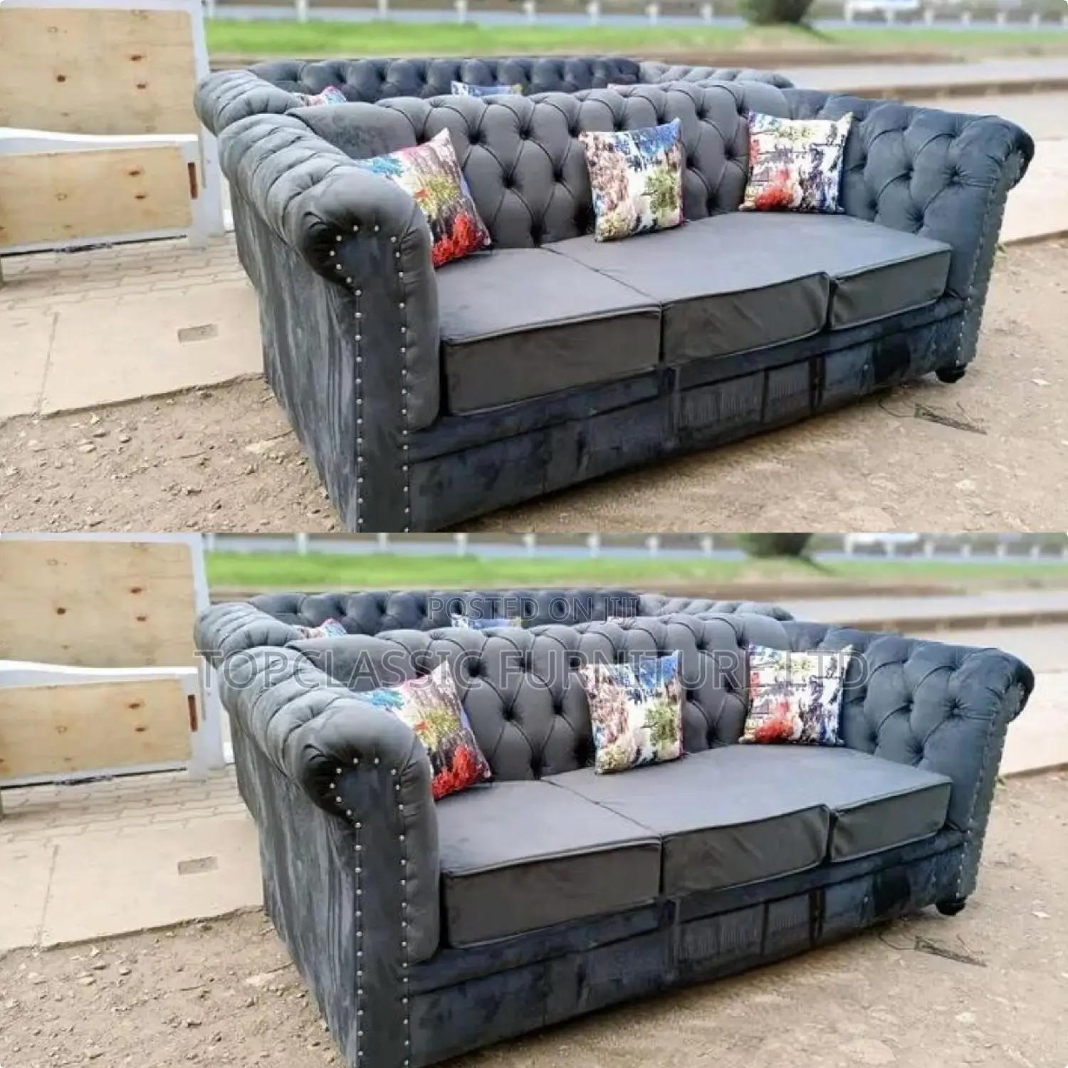 3-Seater Chester Sofas+Free Throw Pillows