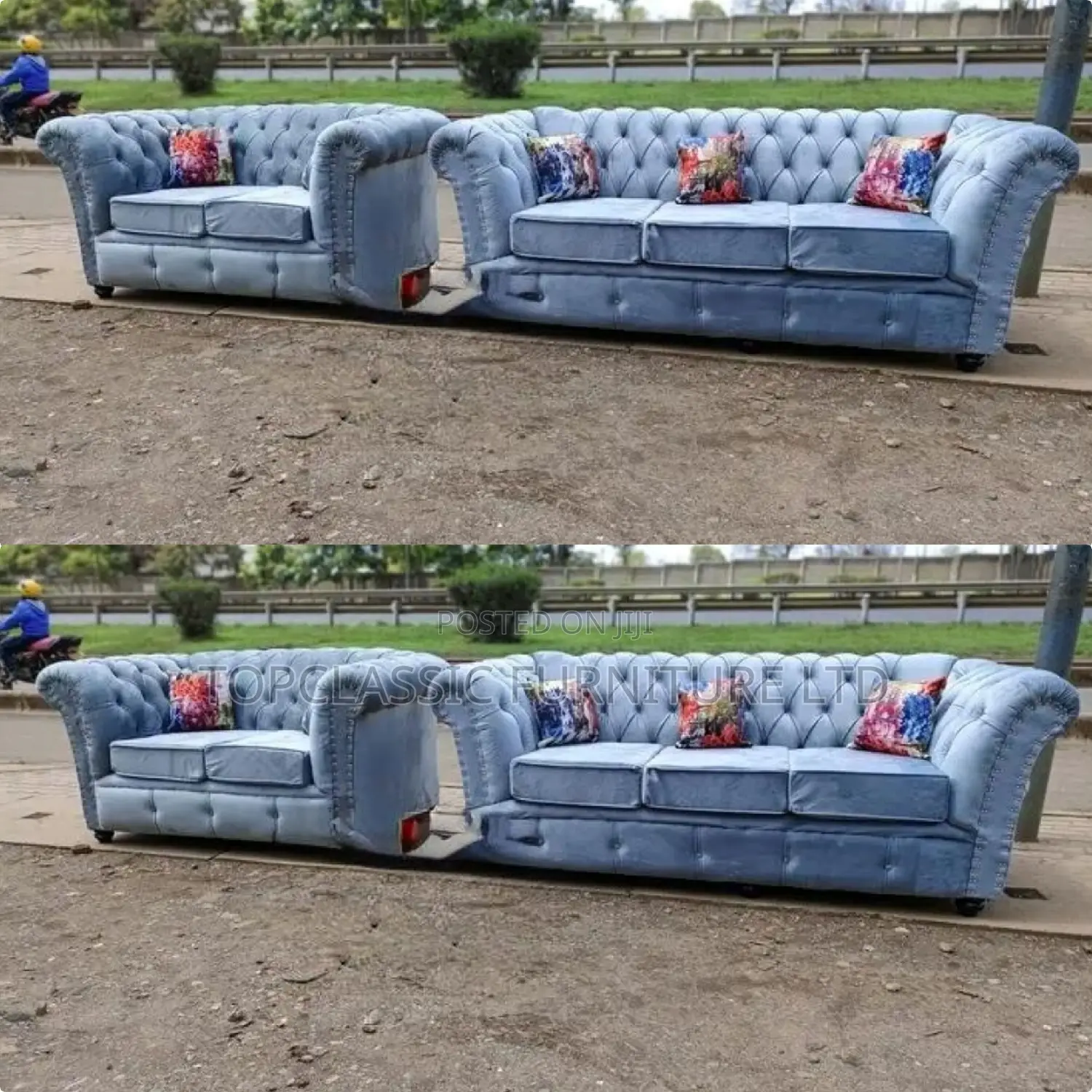 3-Seater Chester Sofas+Free Throw Pillows