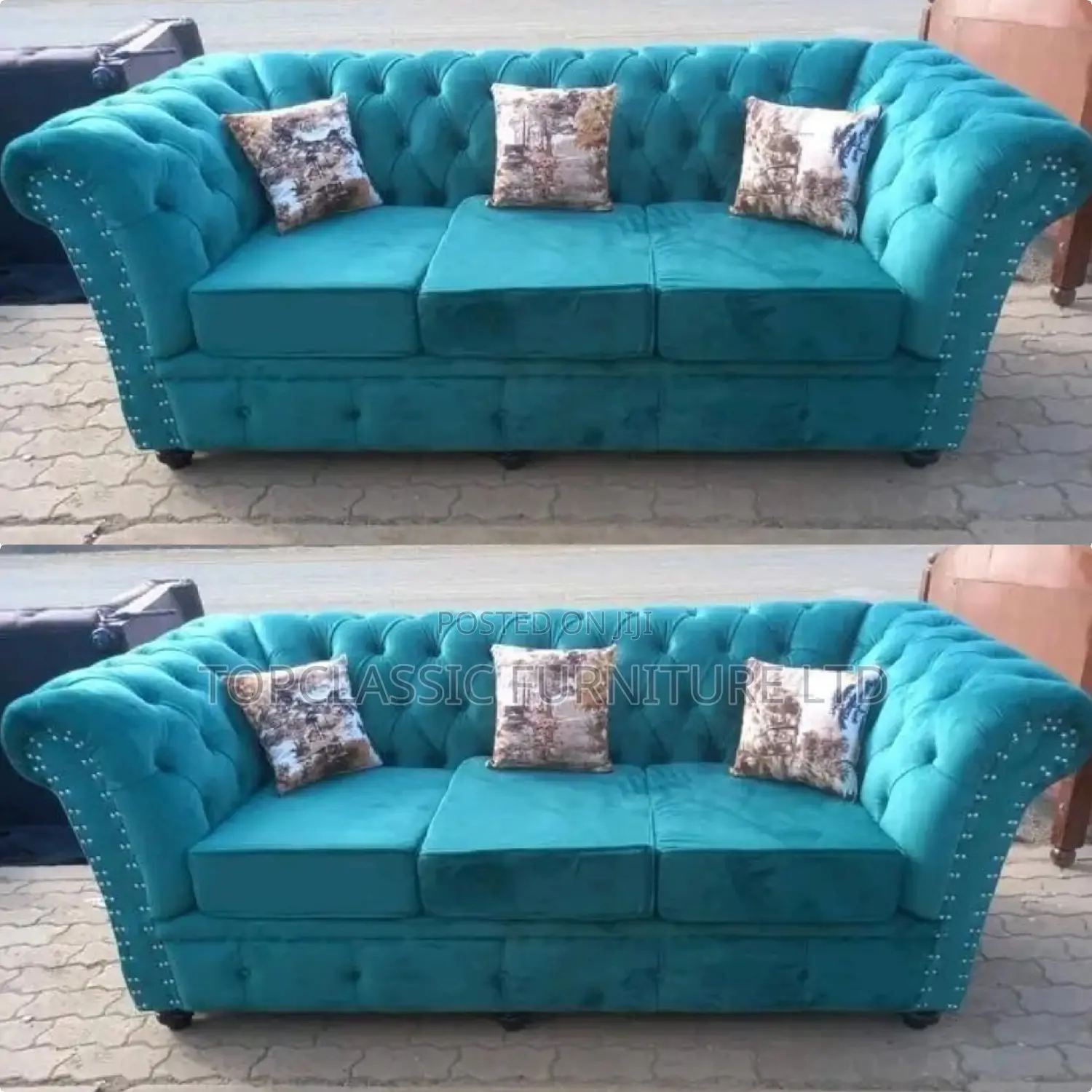 3-Seater Chester Sofas+Free Throw Pillows