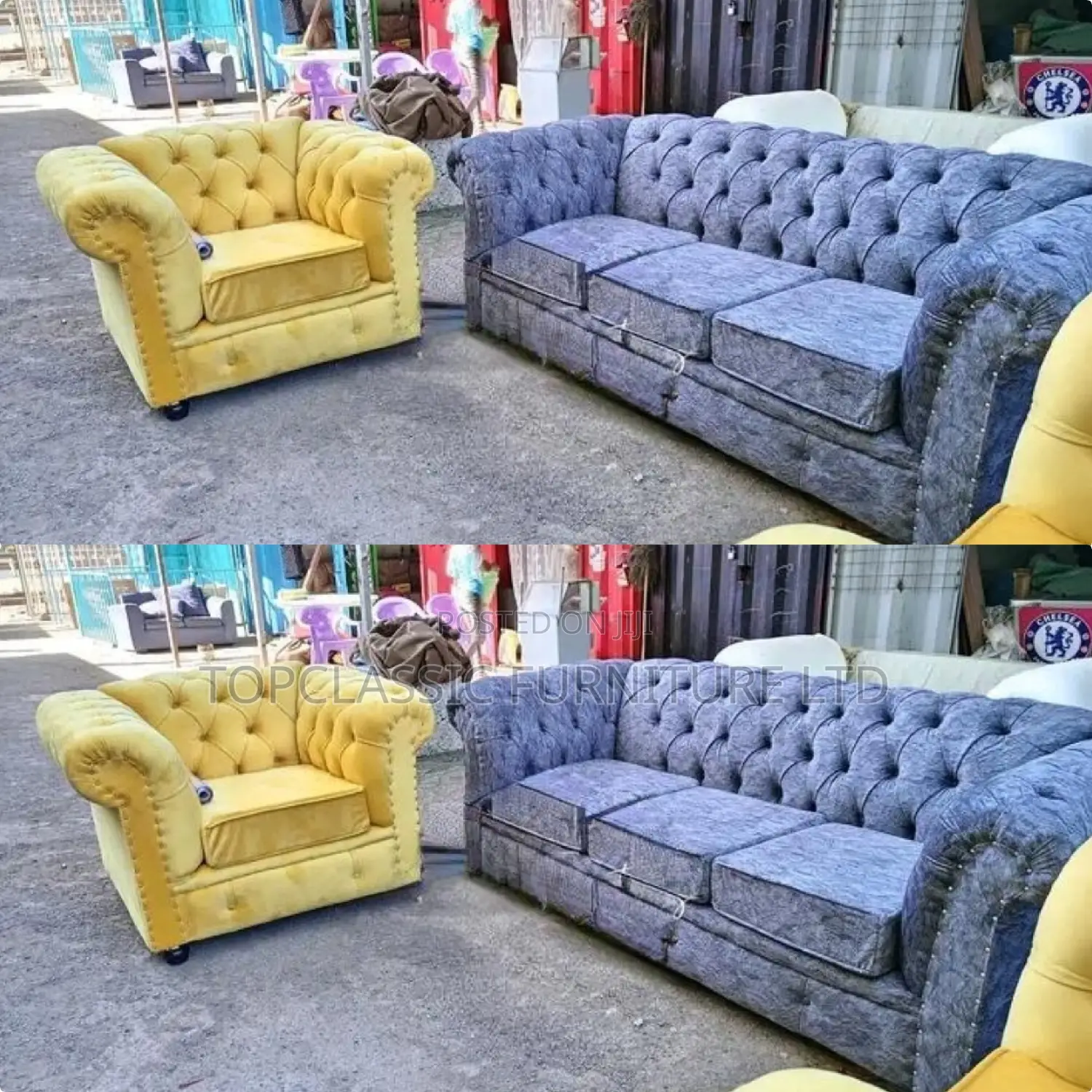 3-Seater Chester Sofas+Free Throw Pillows