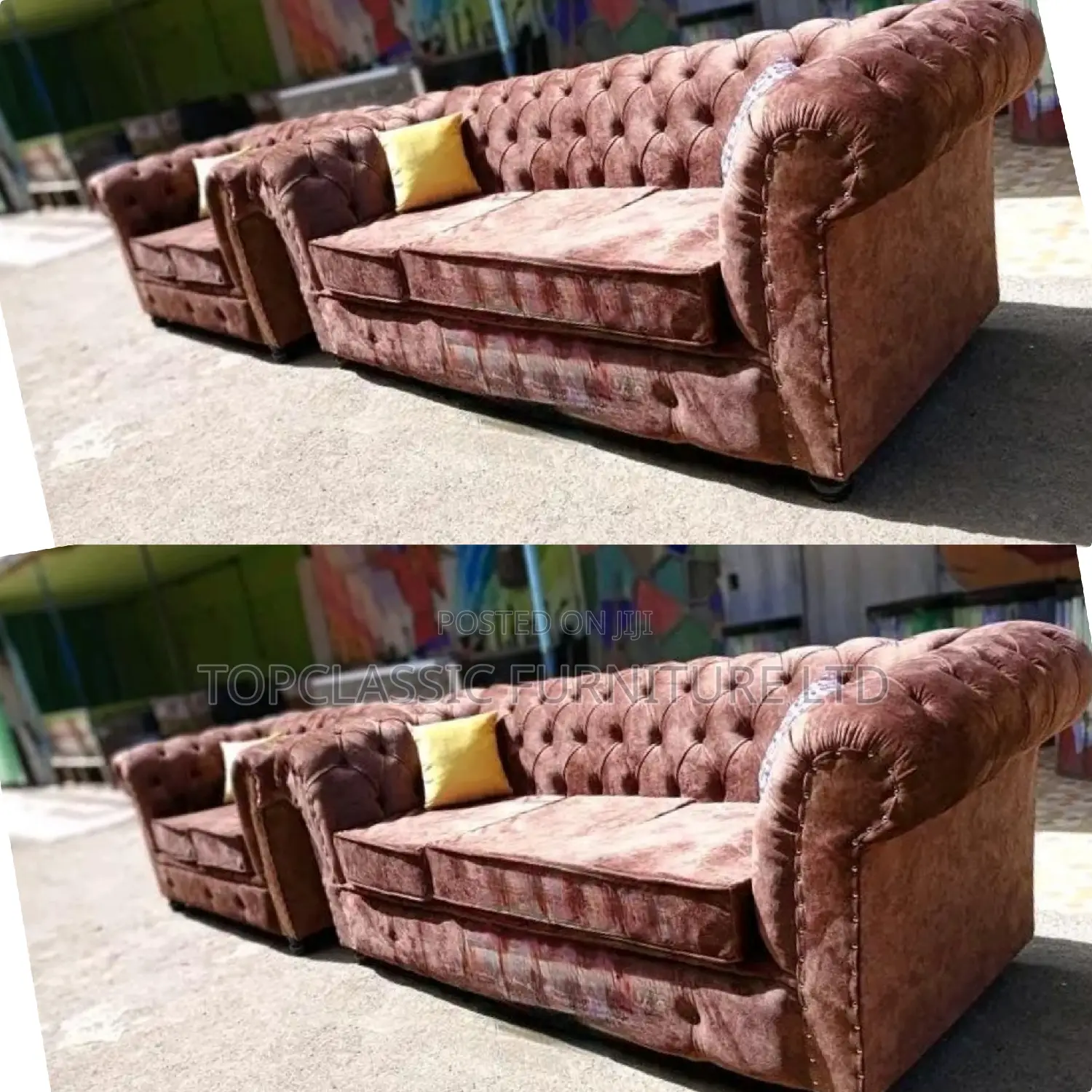 3-Seater Chester Sofas+Free Throw Pillows