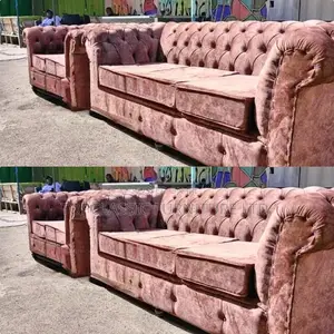 3-Seater Chester Sofas+Free Throw Pillows