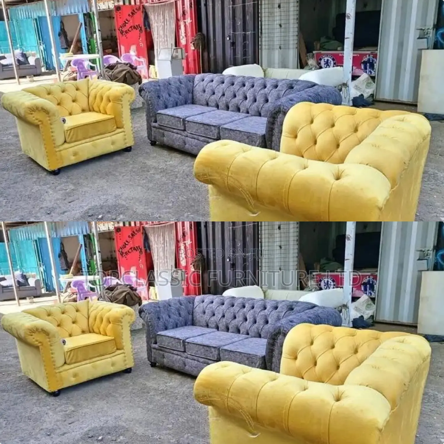 3-Seater Chester Sofas+Free Throw Pillows