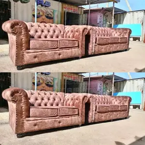 3-Seater Chester Sofas+Free Throw Pillows