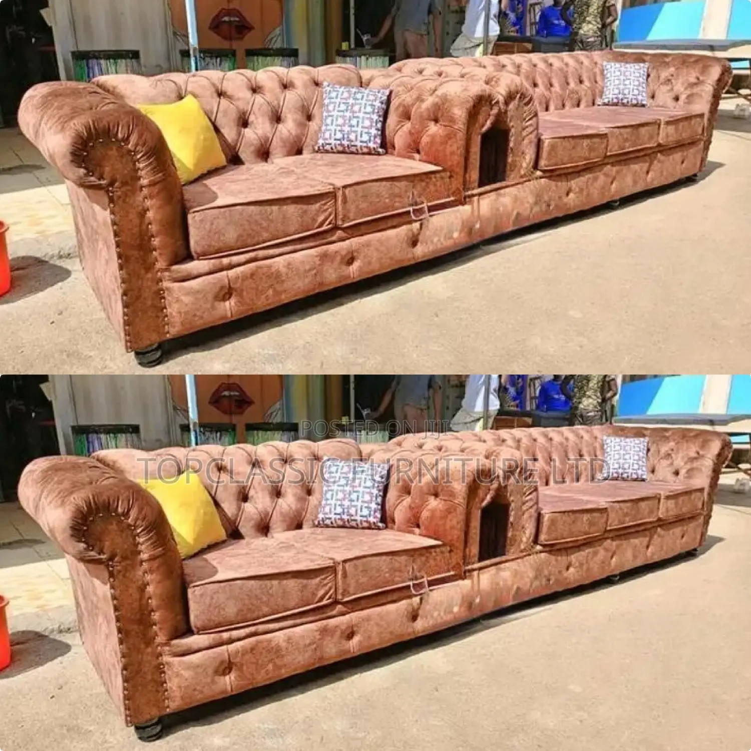 3-Seater Chester Sofas+Free Throw Pillows
