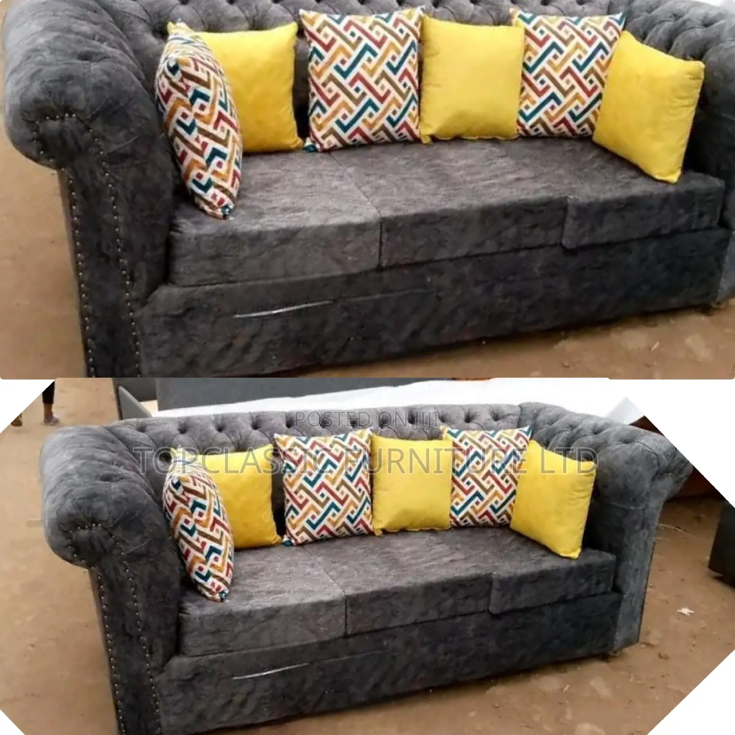 3-Seater Chester Sofas+Free Throw Pillows