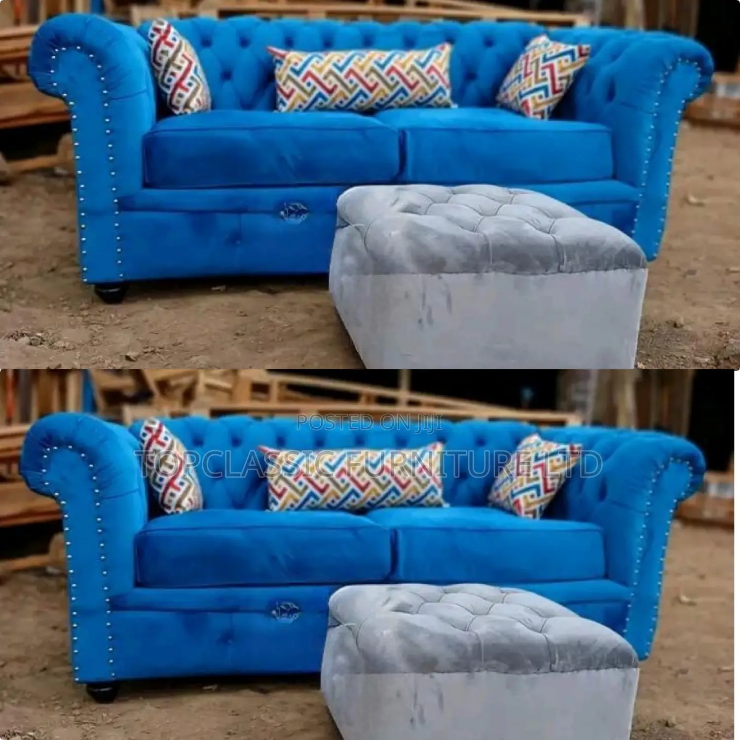 3-Seater Chester Sofas+Free Throw Pillows