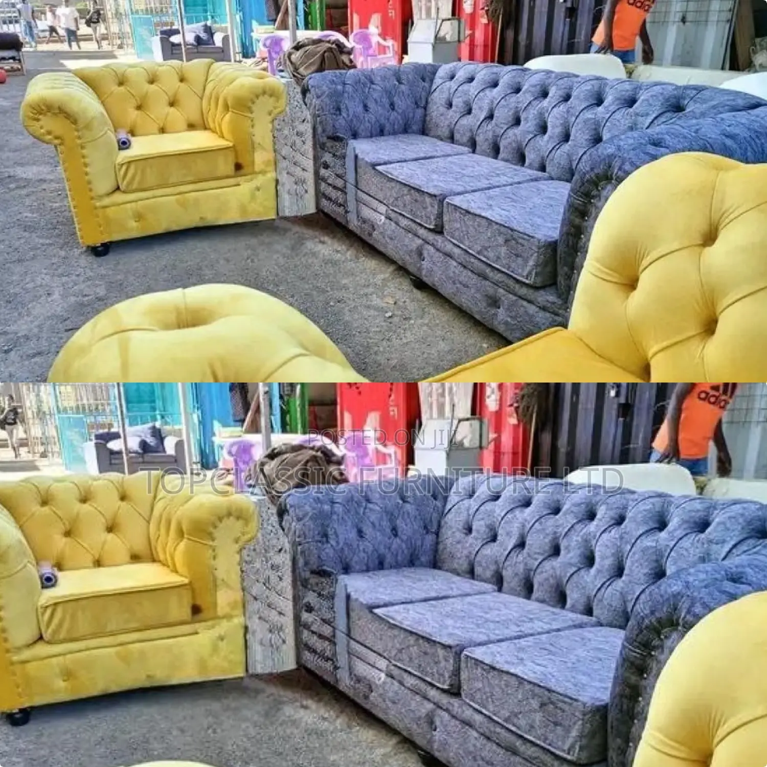 3-Seater Chester Sofas+Free Throw Pillows