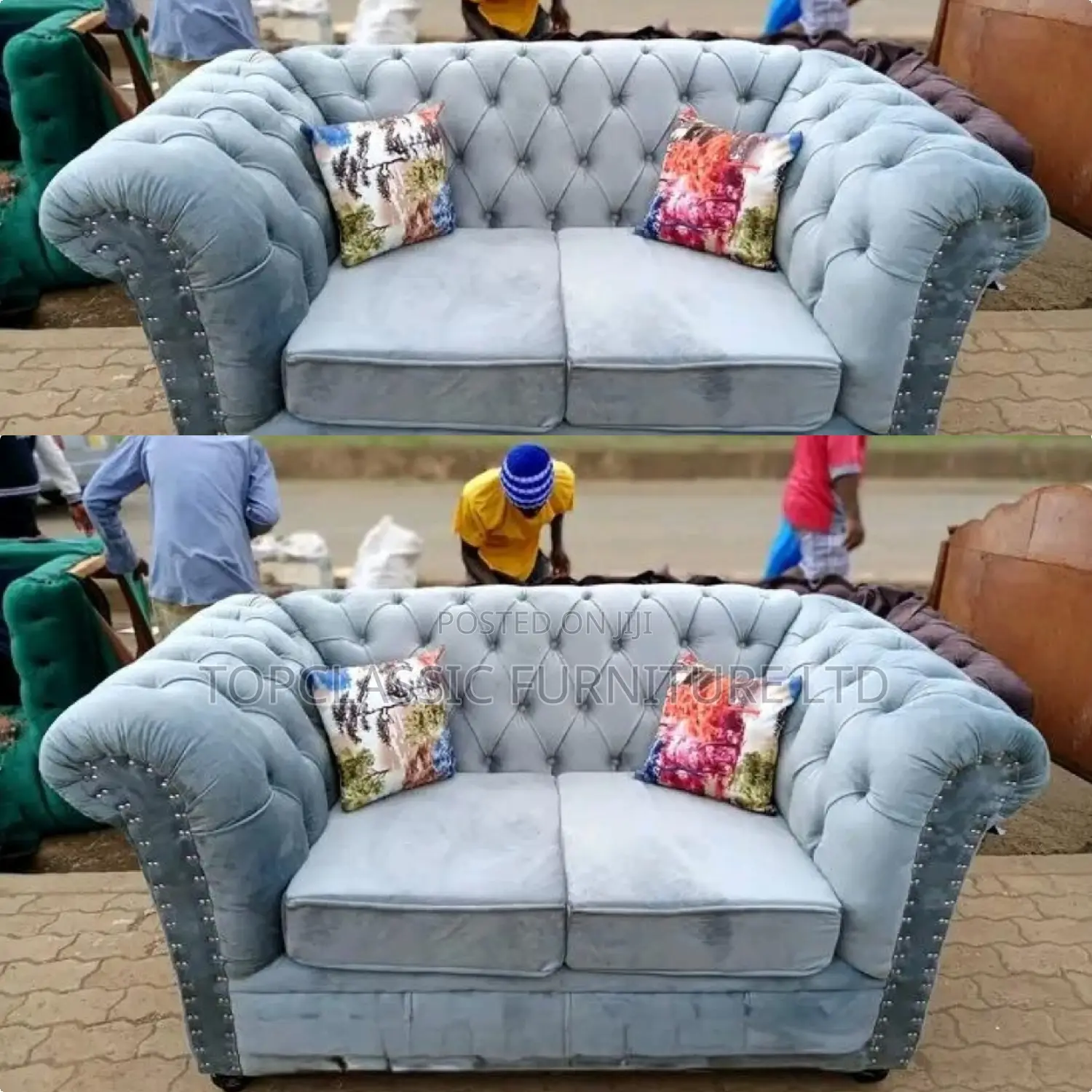 2-Seater Chester Sofas+Free Throw Pillows
