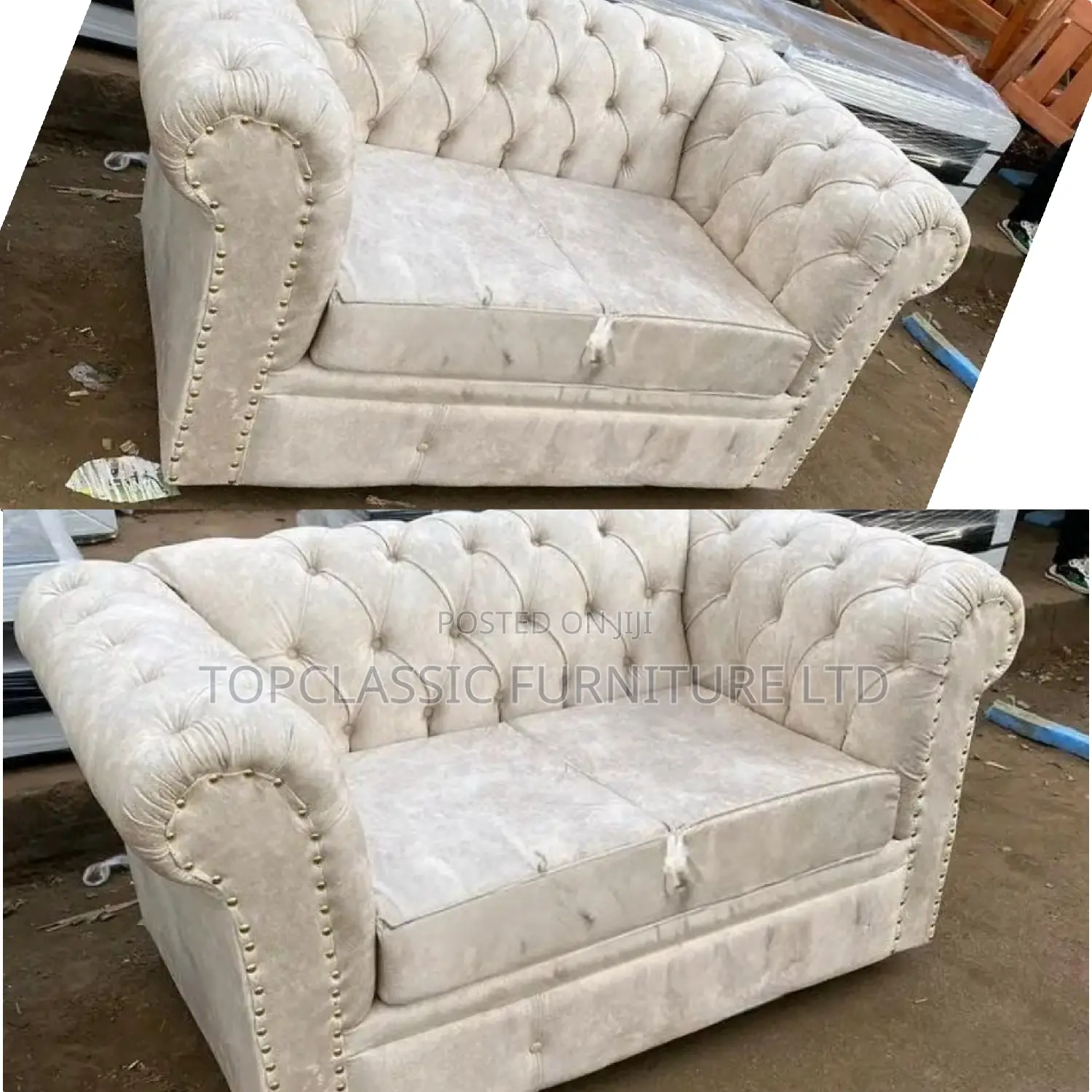 2-Seater Chester Sofas+Free Throw Pillows
