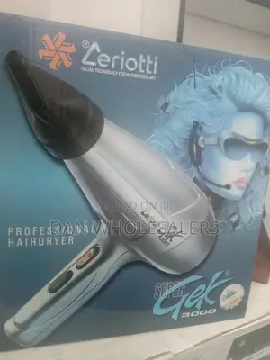 Super GEK 3000 Cerrioti Blow Dry Hair Dryer - Black.
