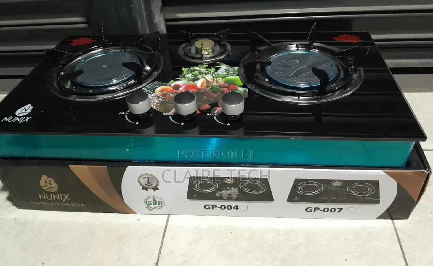 Nunix 3 Burner Cooker Glass Top Autoignation New
