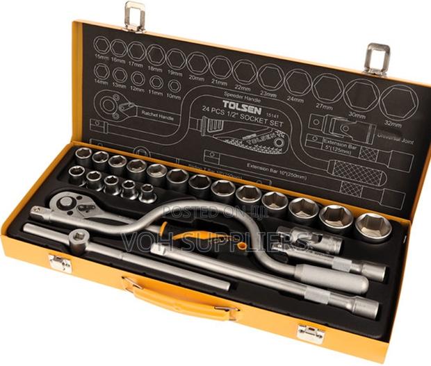 Tolsen 15141 Industrial 24 PCS 1/2" Drive Socket Set 1/2"