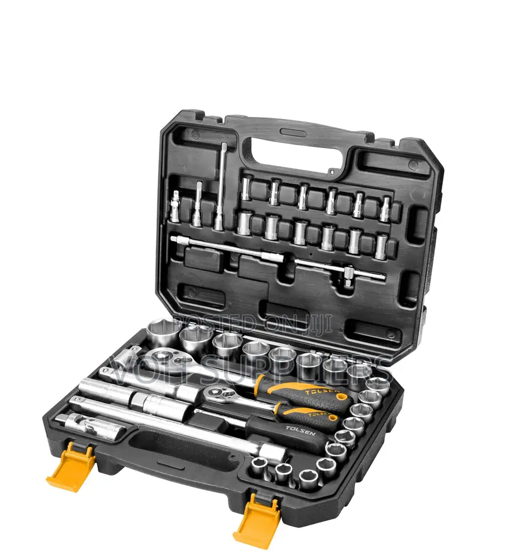 Tolsen Industrial 45 PCS 1/4" 1/2" Socket Set
