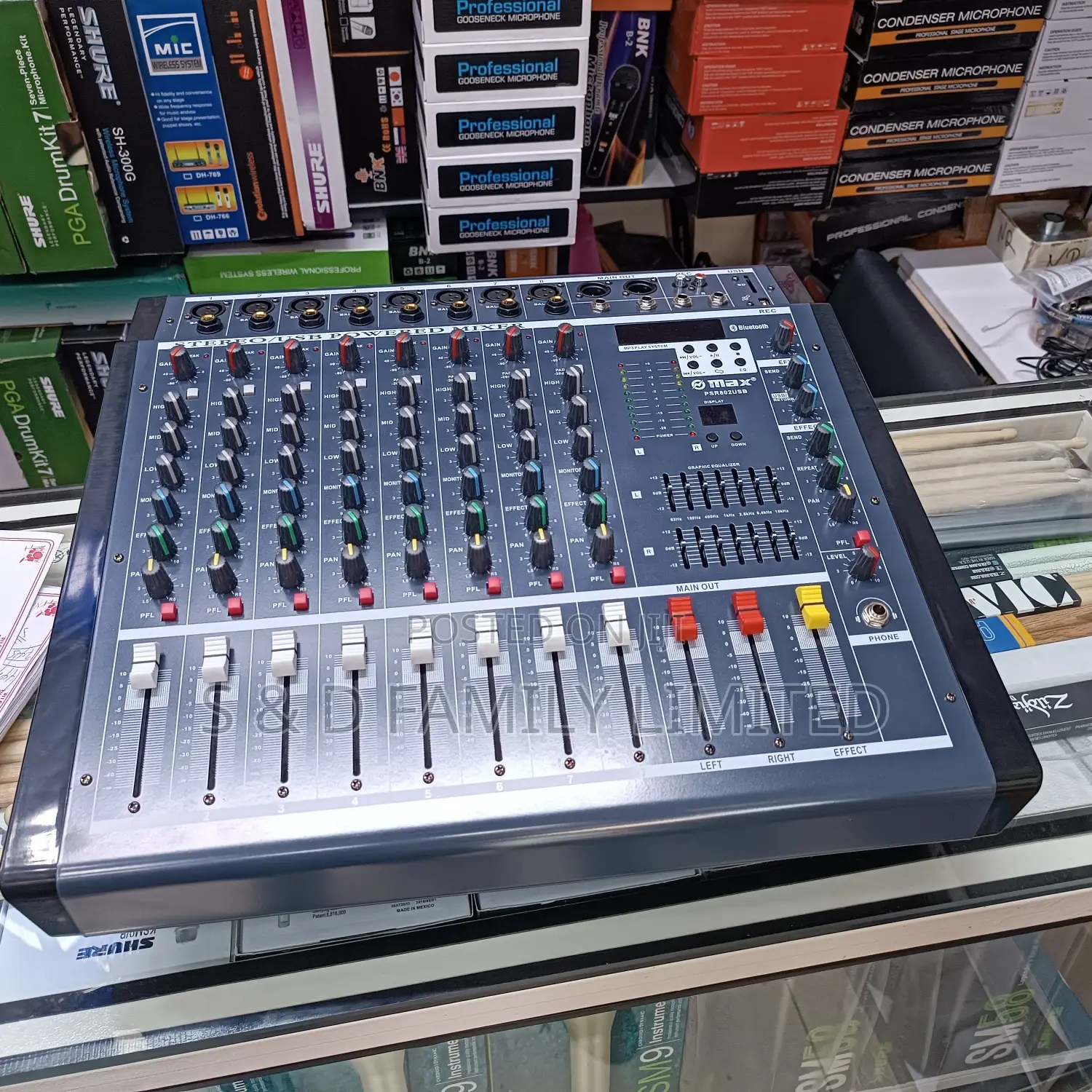Omax PSR-802 USB 8 Channels Powered Mixer