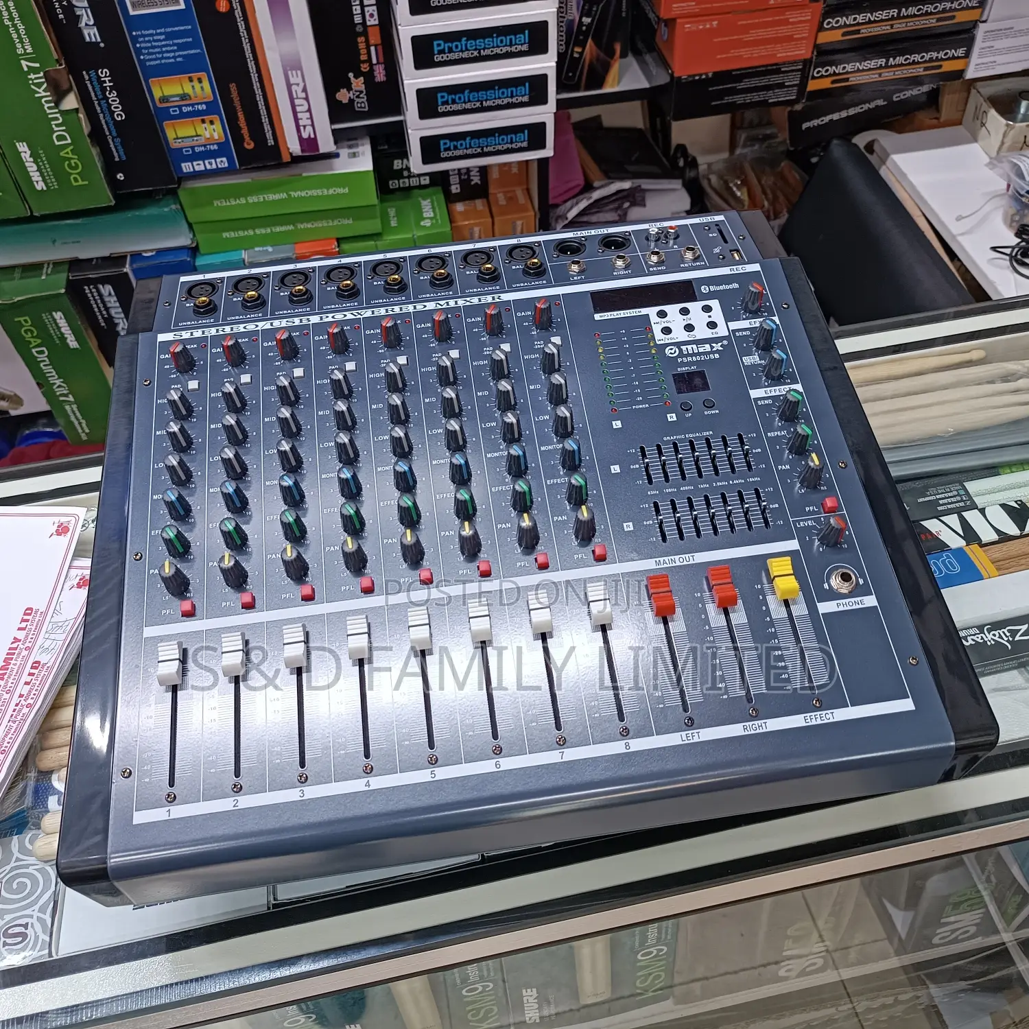 Omax PSR-802 USB 8 Channels Powered Mixer