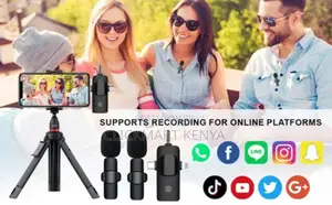 Dual Wireless Microphone for Any Phone (iPhone, Type C USB