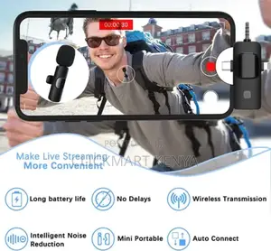 Dual Wireless Microphone for Any Phone (iPhone, Type C USB