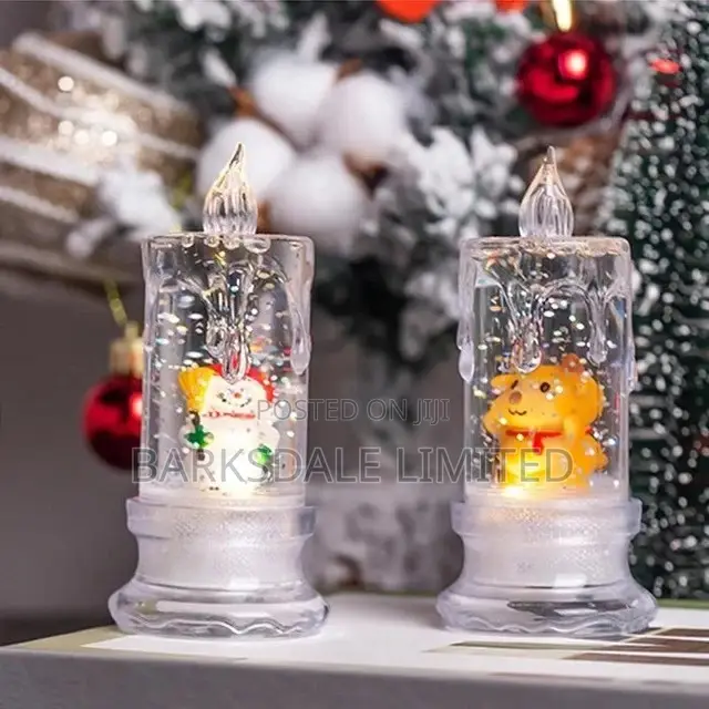 Xmas Christmas Candles Lights Santa Snowman Electronic