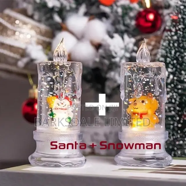 Xmas Christmas Candles Lights Santa Snowman Electronic
