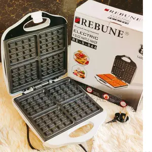 Black Nonstick Rebune 4 Slice Waffle Maker