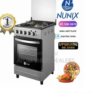 Nunix Silver 50*60 3+1 Standing Cooker With Electric Oven