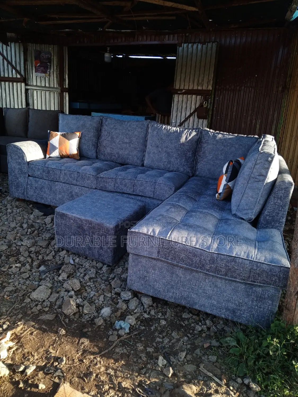 6 Seater Coner Seat Blue