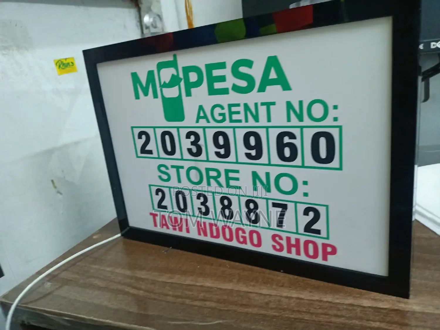 Mpesa Agent Number Sign With Lights