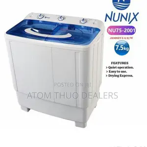 White Nunix 7.5 Kg Top Load Twin Tub Washing Machine