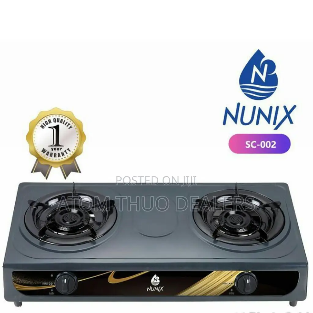 Black 2 Burner Stainless Steel Nunix Table Top Cooker