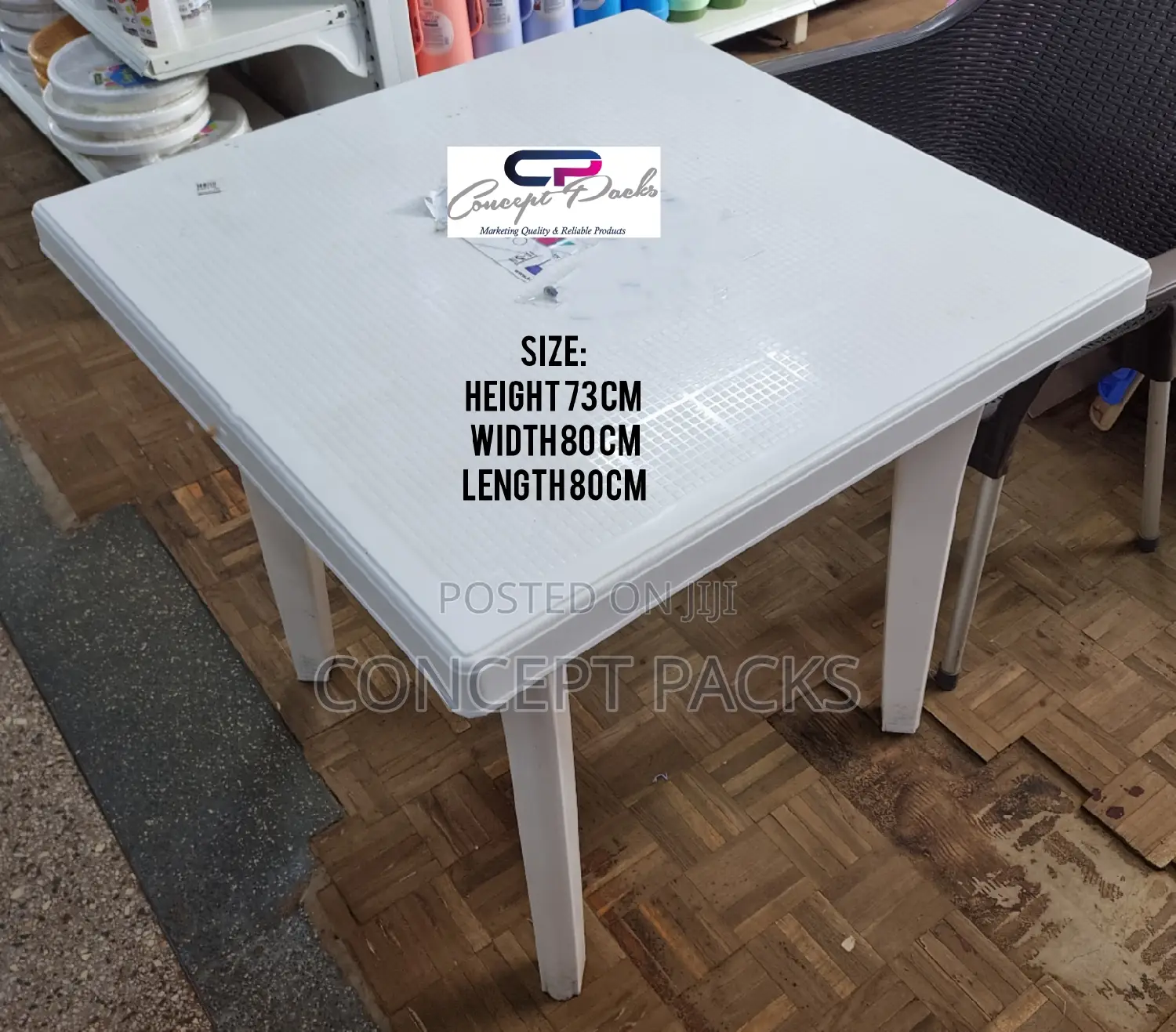 White Garden Plastic Table (With Umbrella Hole)