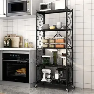 5-Tier Folding Shelf With Wheels
