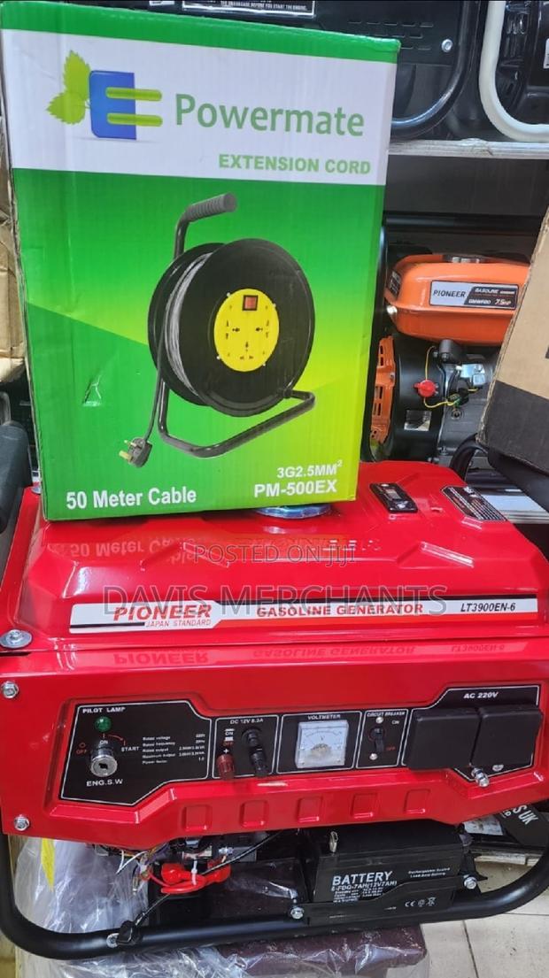 Generator 3.9kva and 2.5mm Extension Cable With 3 Sockets - main view