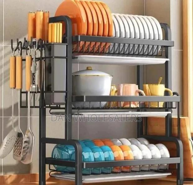 Three Tier High Quality Carbon Steel Dish Rack - main view